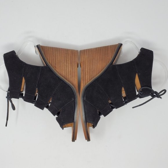 Melrose and Market Calista black lace up wedge sandal - Picture 3 of 10